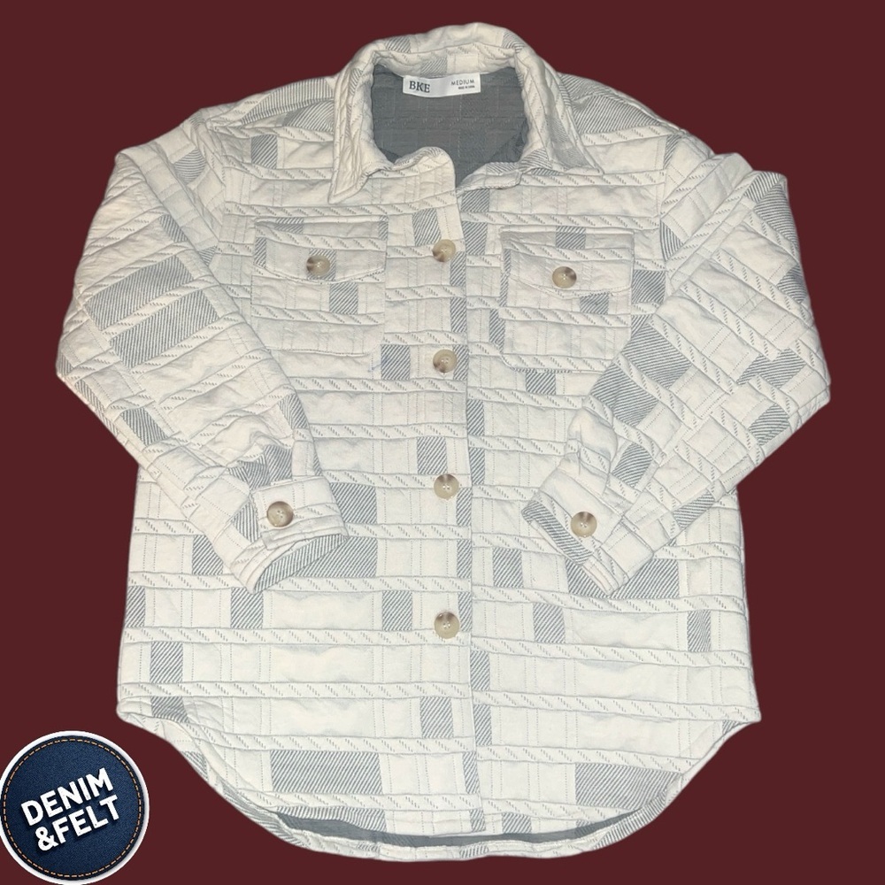 Buckle/BKE Women's Beige Textured Quilted Shacket/Jacket‎ Button Down | NEW/NWOT - Picture 6 of 15